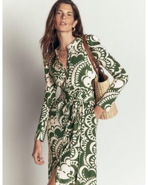 Boden Honour Column Jersey Midi Dress - Green
