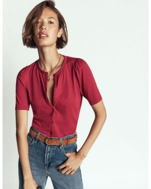 Boden Supersoft Short Puff Shirt - Red