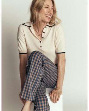 Boden Collared Knitted T-Shirt - Natural