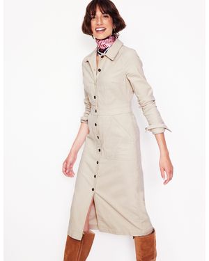 Boden Flora Cord Midi Shirt Dressalmond Peach - White