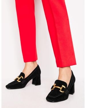 Boden Iris Snaffle Heeled Loafers - Black