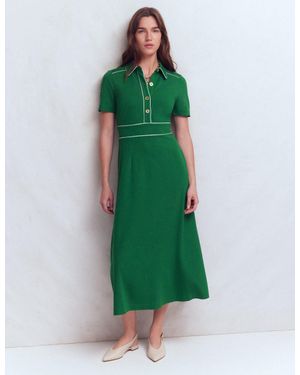 Boden Etta Piping Trim Ponte Dress - Green
