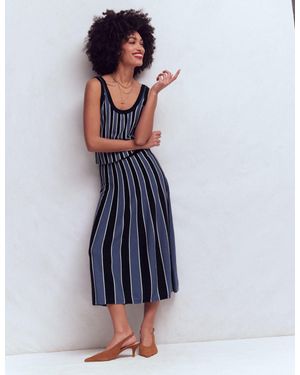 Boden Liz Knitted Midi Skirt - Blue