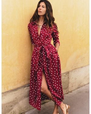 Boden Alexa Cotton Midi Shirt Dress - Red