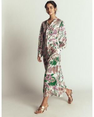 Boden Bow Detail Shirt Dress - White