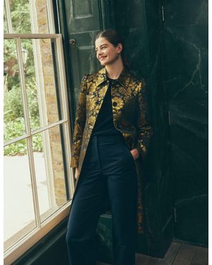 Boden Aylesford Jacquard Coat - Green