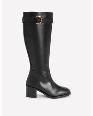 Boden Buckle Detail Knee Boot - Black