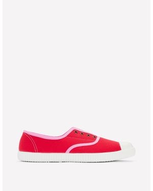 Boden Laceless Canvas Plimsoll - Red