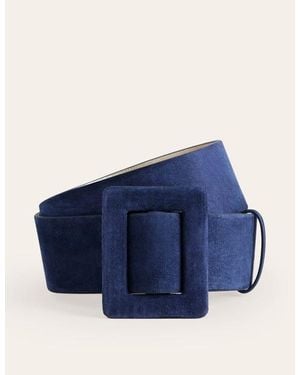Boden Suede Buckle Belt - Blue