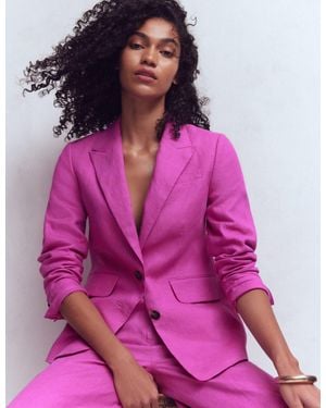 Boden Stamford Linen Blazer - Pink
