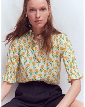 Boden Heather Smocked Sleeve Top - Multicolour