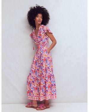 Boden Tala Tiered Jersey Maxi Dress - Pink