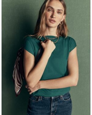 Boden Supersoft Slash Neck T-Shirt - Green