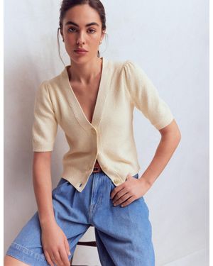 Boden Hayley Baumwollstrickjacke Mit V-Ausschnitt - Blau