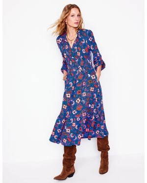 Boden Rosamund Jersey Midi Tea Dress-,Oriental Paradise - Blue