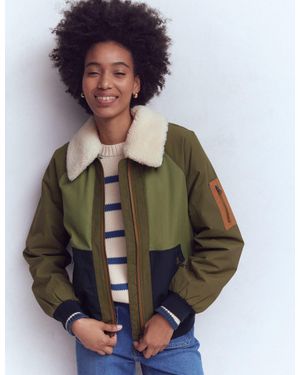 Boden Borg Detail Bomber Jacket - Green