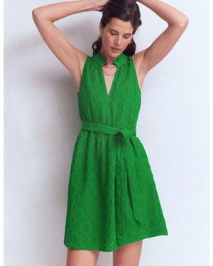 Boden Viv Double Cloth Short Dress - Green