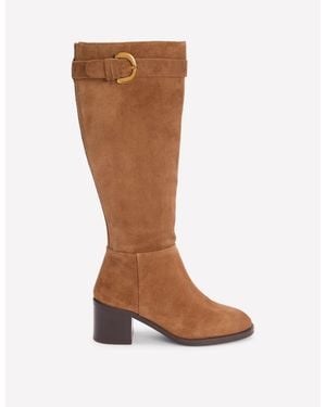 Boden Buckle Detail Knee Boots - Brown