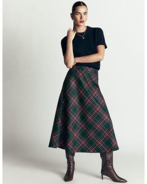 Boden Wool Blend Slip Skirt - Blue