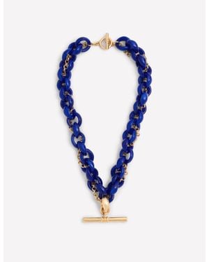 Boden Resin T Bar Chain Necklace - Blue