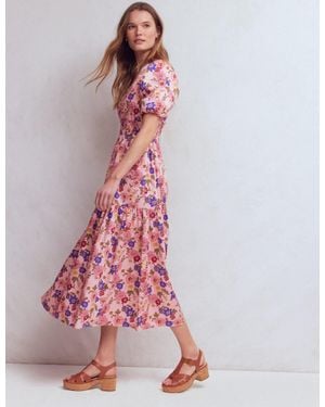 Boden Irene Puff Sleeve Cotton Dress - Pink