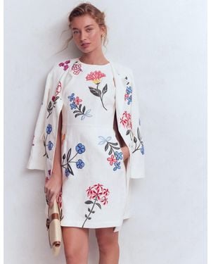 Boden Occasion Short Linen Dress - White