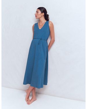 Boden Mia V-Neck Jersey Midi Dress - Blue