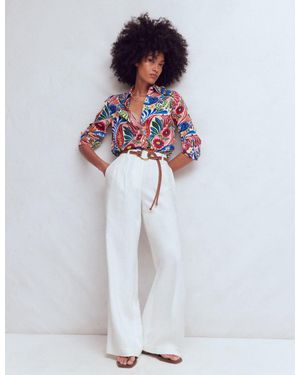 Boden Sienna Linen Shirt-Multi, Paradise Bay - Blue