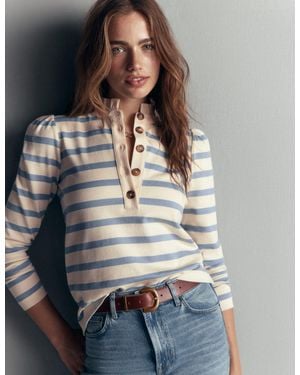 Boden Ruffle Collar Mariner - White