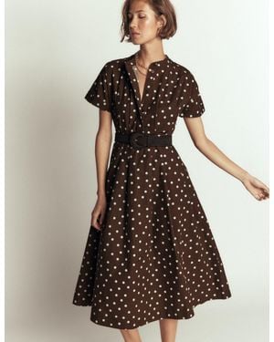 Boden Grown On Sleeve Midi Dress - Brown