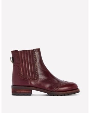 Boden Brogue Detail Chelsea Boots - Purple