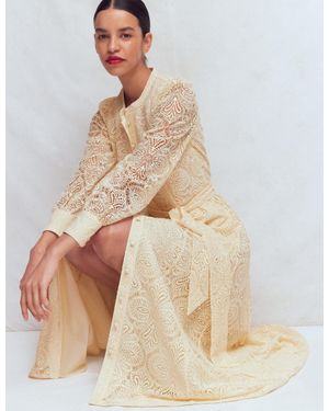 Boden Blouson Sleeve Lace Dress - Natural