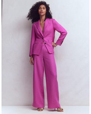Boden Belgravia Linen Pants - Purple