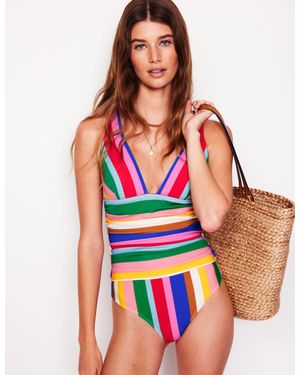 Boden Mykonos Deep V Swimsuit - Red