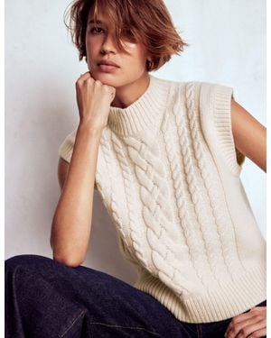 Boden Amara Merino Cable Tank - Natural