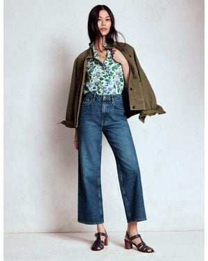 Boden High Rise Straight Crop Jeans - Blue