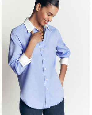 Boden Anna Longline Cotton Shirt - Blue
