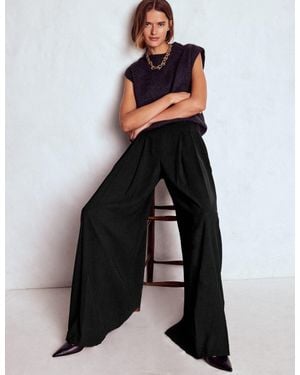 Boden Regent Wide Leg Trousers - Black