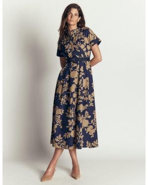 Boden Grown On Sleeve Midi Dress - Blue