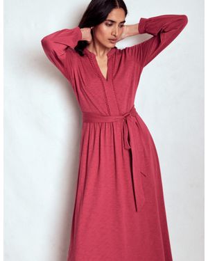 Boden Naomi Long Sleeve Jersey Dress - Red