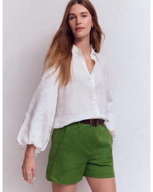 Boden Belgravia Linen Shorts - Green