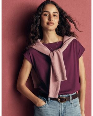 Boden Supersoft Slash Neck T-Shirt - Brown