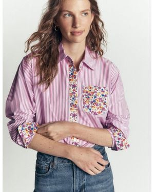 Boden Sienna Relaxed Cotton Shirt - Purple