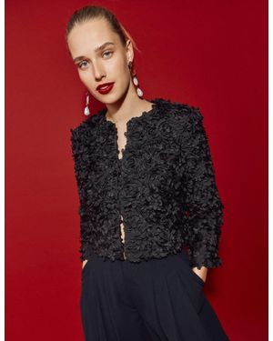 Boden Petal Textured Cropped Jacket- Petal Tulle