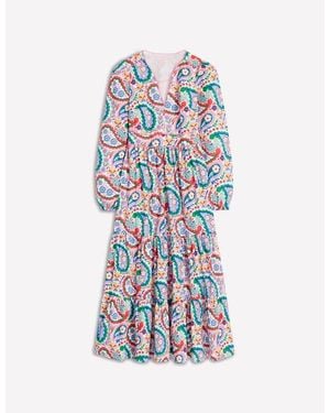 Boden Cotton Midi Dress Multi - White