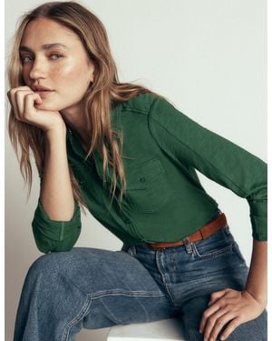 Boden Seam Detail Jersey Shirt - Green