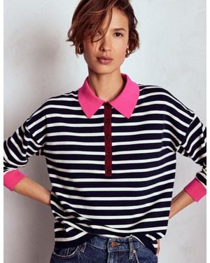 Boden Lara Cotton Henley Jumper - Red