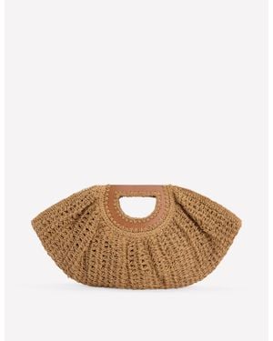 Boden Raffia Moon Clutch - Brown