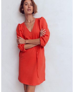 Boden Cary V-Neck Short Dress - Red