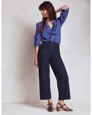 Boden Patch Pocket Cropped Pants - Blue
